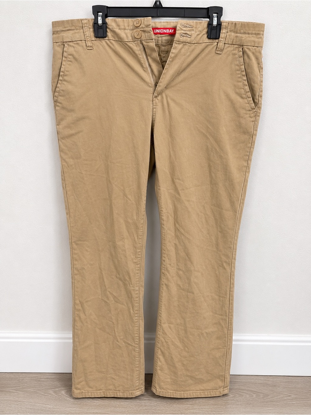 Unionbay Women’s Khaki Stretch Chino Pants Size Large Casual Straight Leg